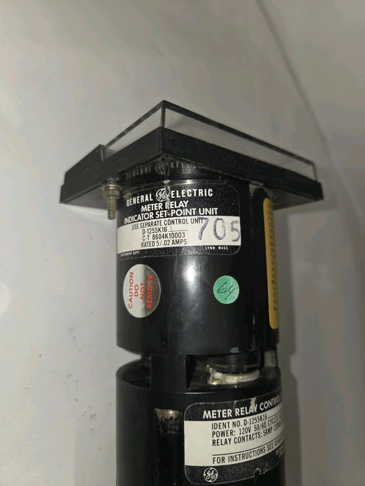 GENUINE GENERAL ELECTRIC D-1255K16705 METER RELAY INDICATOR SET POINT UNIT
