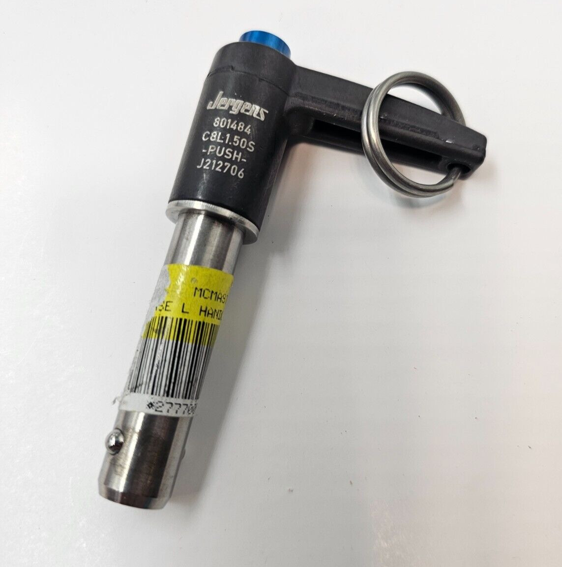 Jergens 801484 1/2 x 1.50 Push-Button Quick-Release Pin KLP L-Handle C8L1.50S