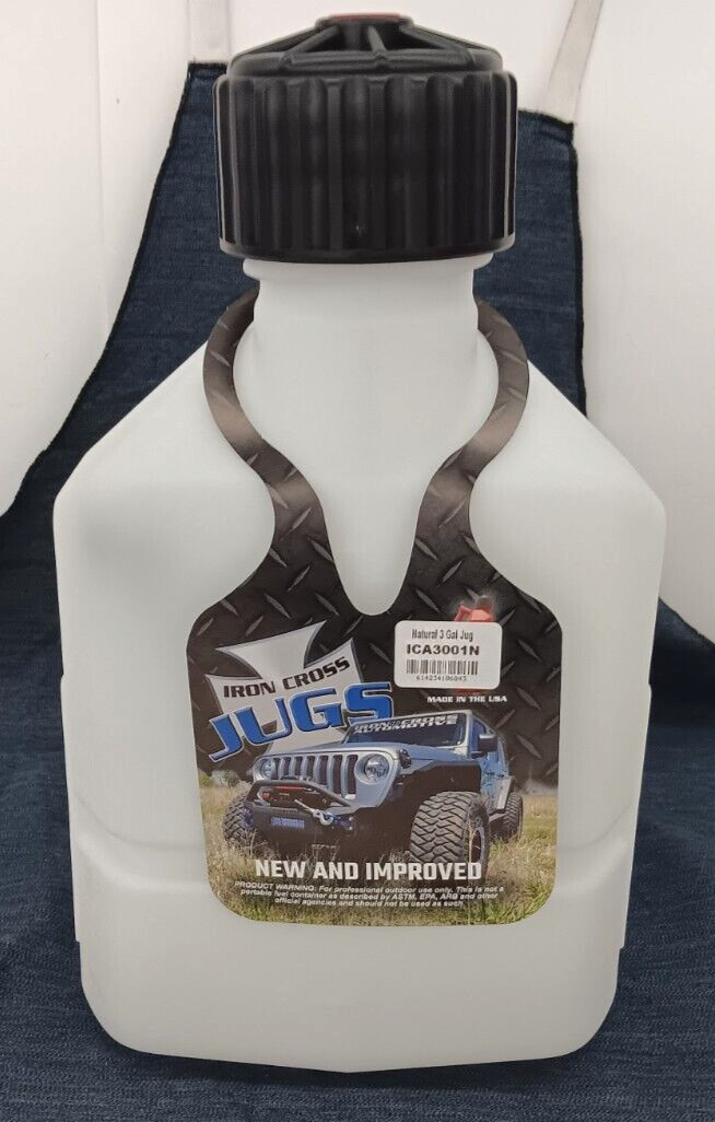 IRONCROSS 3 GALLON WHITE MULTIPURPOSE JUG DURABLE HIGH DENSITY POLYETHYLENE