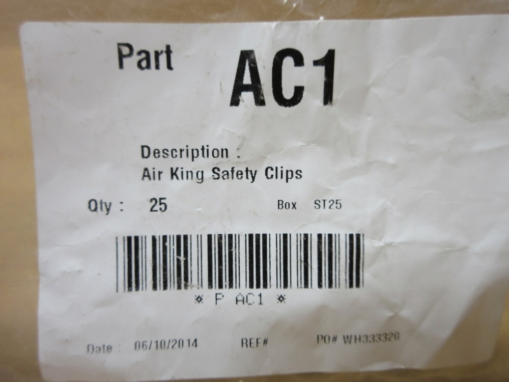 Air King AC1 Safety Clip (Pack of 75)