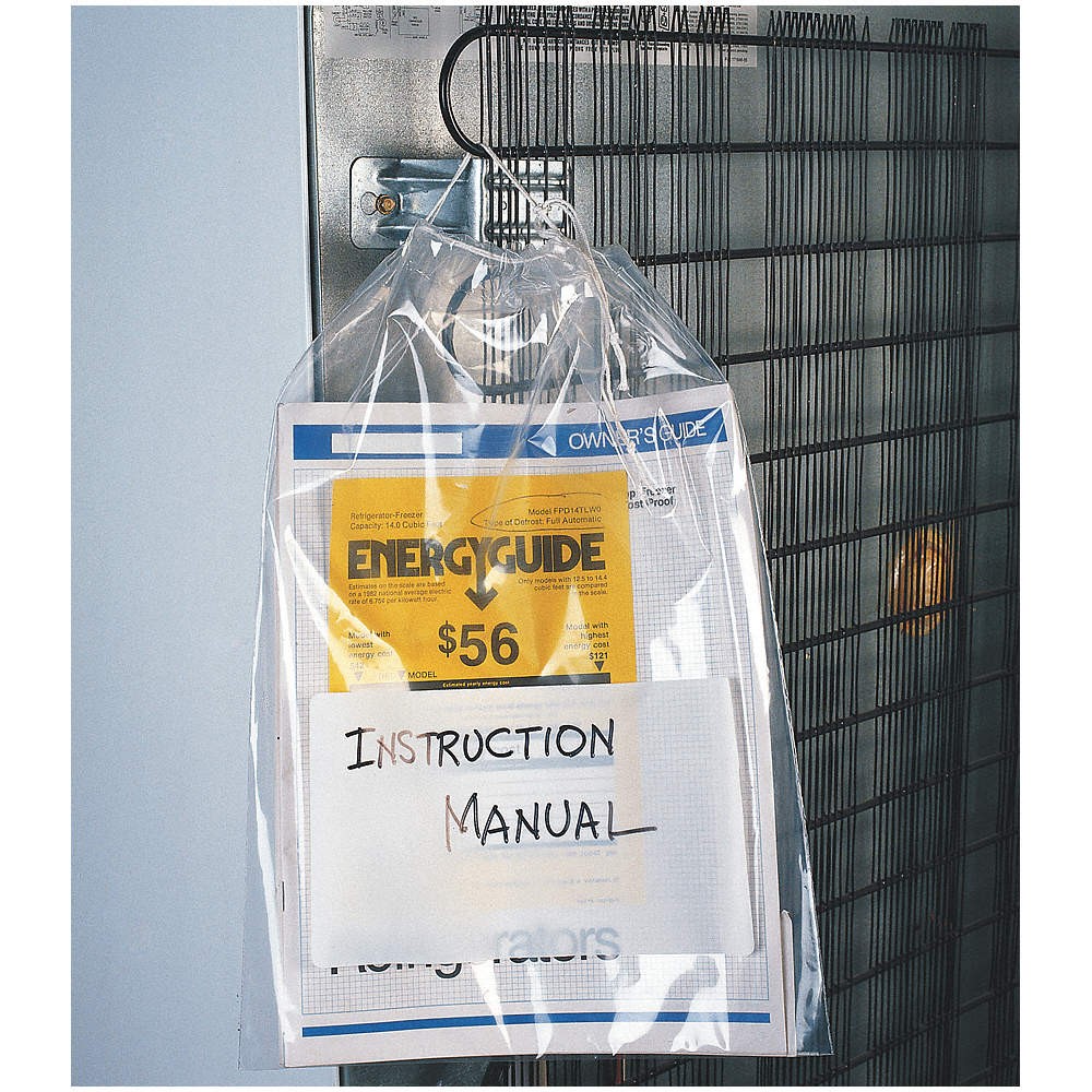 GRAINGER APPROVED 5CPE0 Reclosable Poly Bag,Drawstring,PK1000 5CPE0