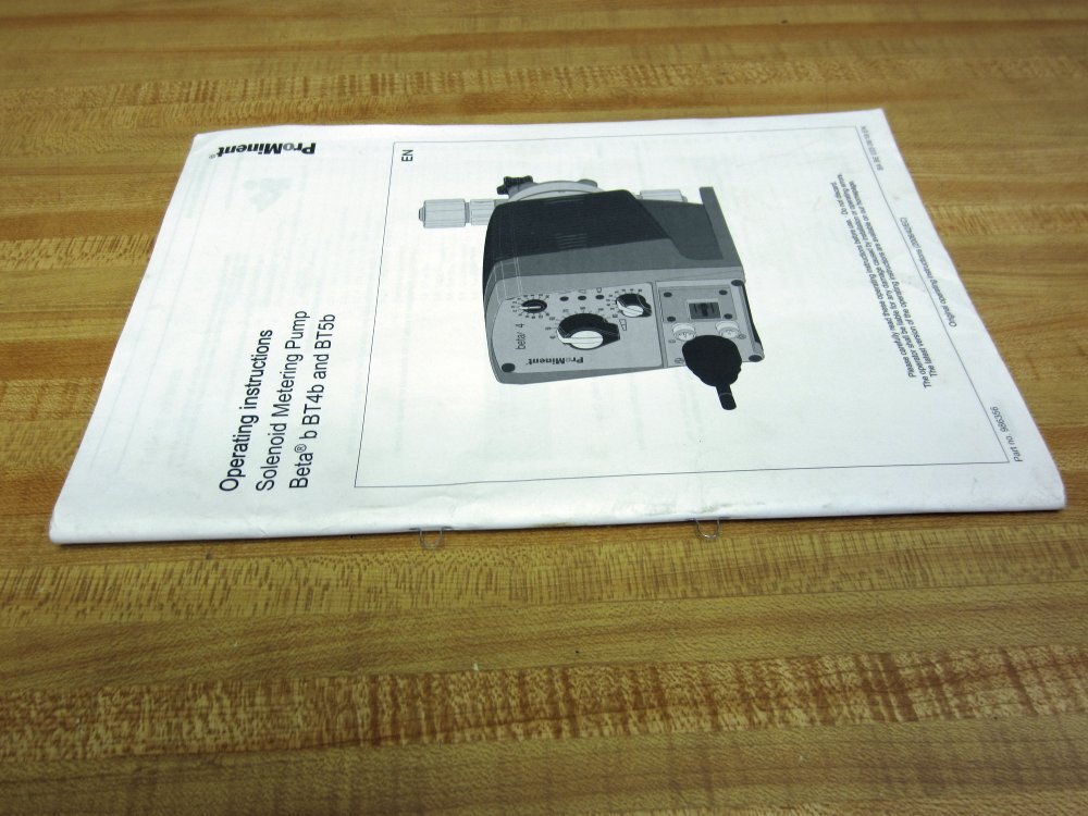 ProMinent 986356 Solenoid Metering Pump Operating Instructions