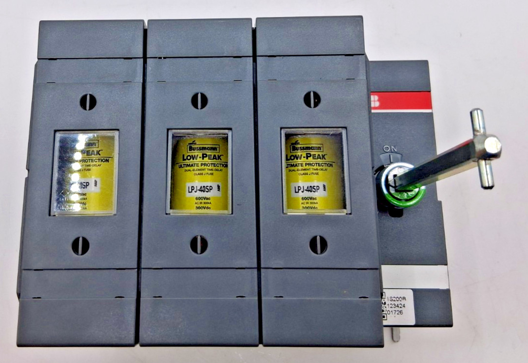 ABB OS60G-J30 Fusible Disconnect w/LPJ-40SP Fuses