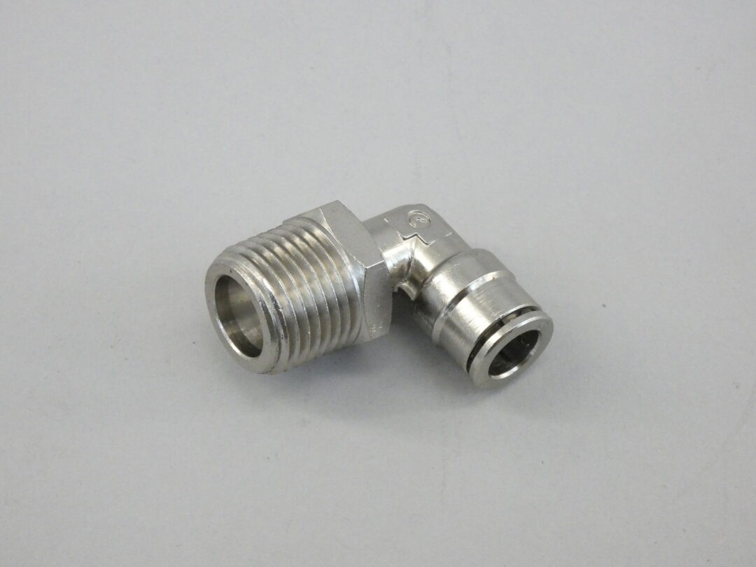 Tube Fitting Push-to-Connect 90 Degree Elbow 3/8″ Tube to 1/2″ Male NPT Nickl…
