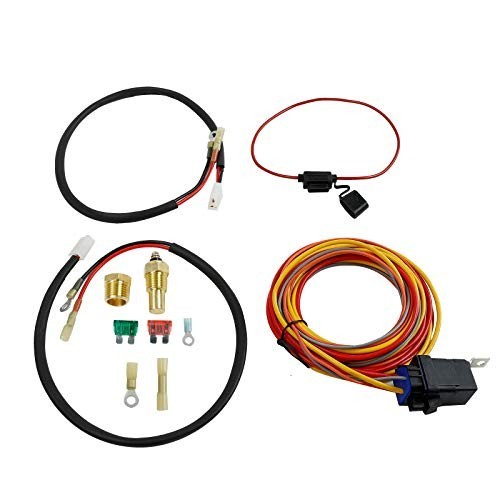 Electric Cooling Fan Wiring Kit 185/165°F Thermostat Switch 40/50A Relay 12V