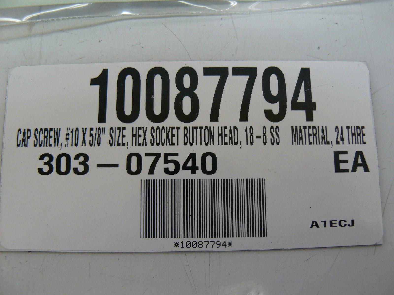 LOT OF 10 SCIENTECH NES INC #10-24UNC-3AX 5/8 SCREWS 18-8 STAINLESS STEEL