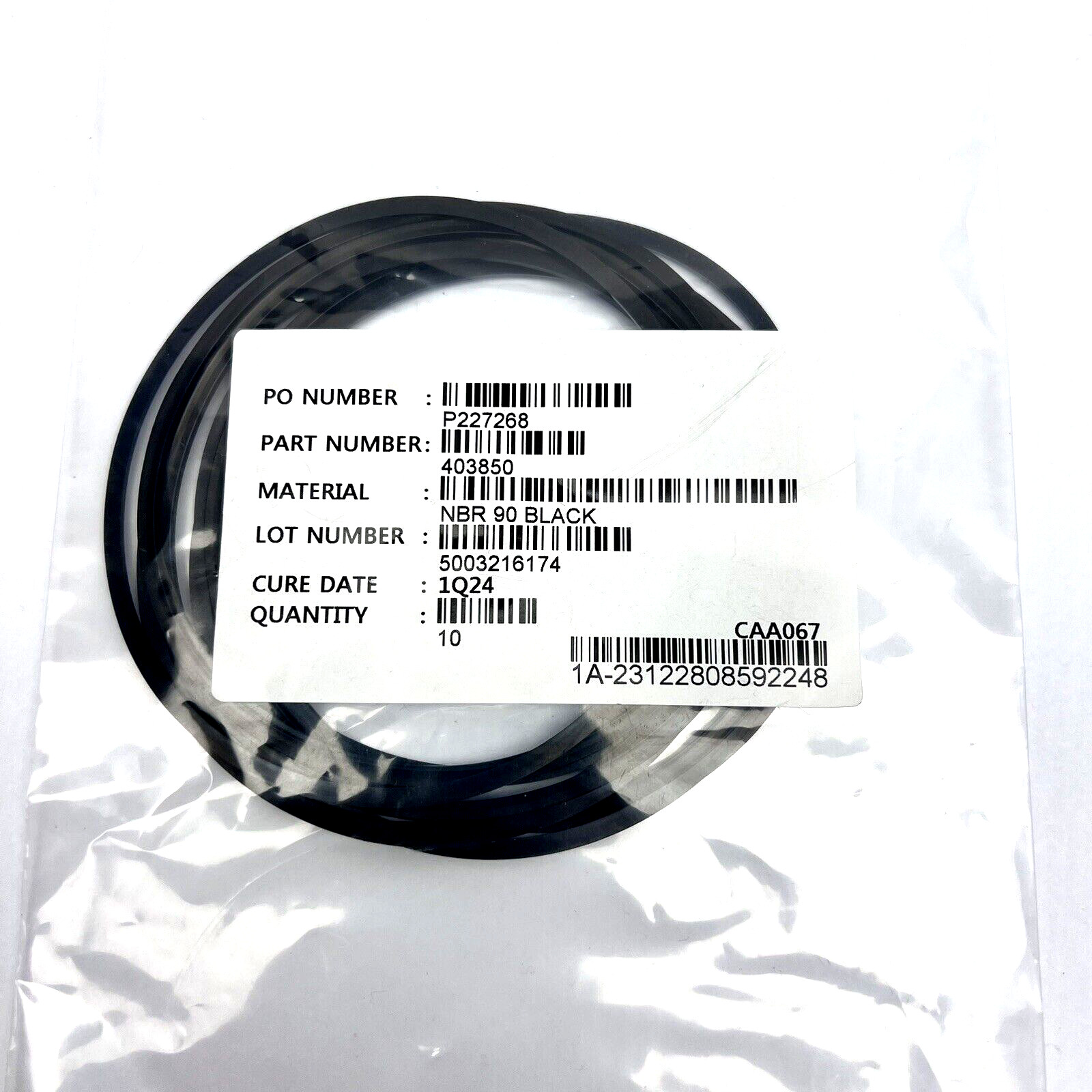 PACK OF 10 FLAT GASKETS 403850 NBR 90 BLACK