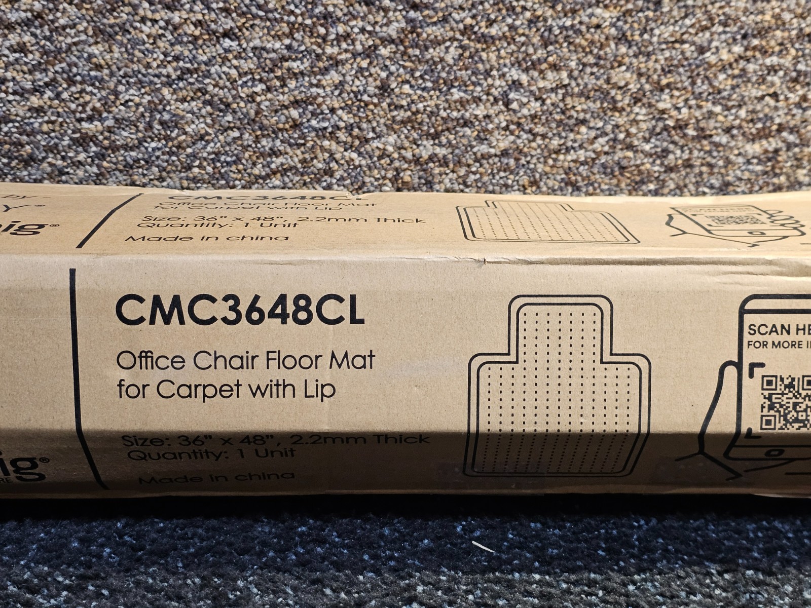 Romig Gripper Office Chair Mat for Carpet with Lip, 36 x 48 inch Thick 2.2mm