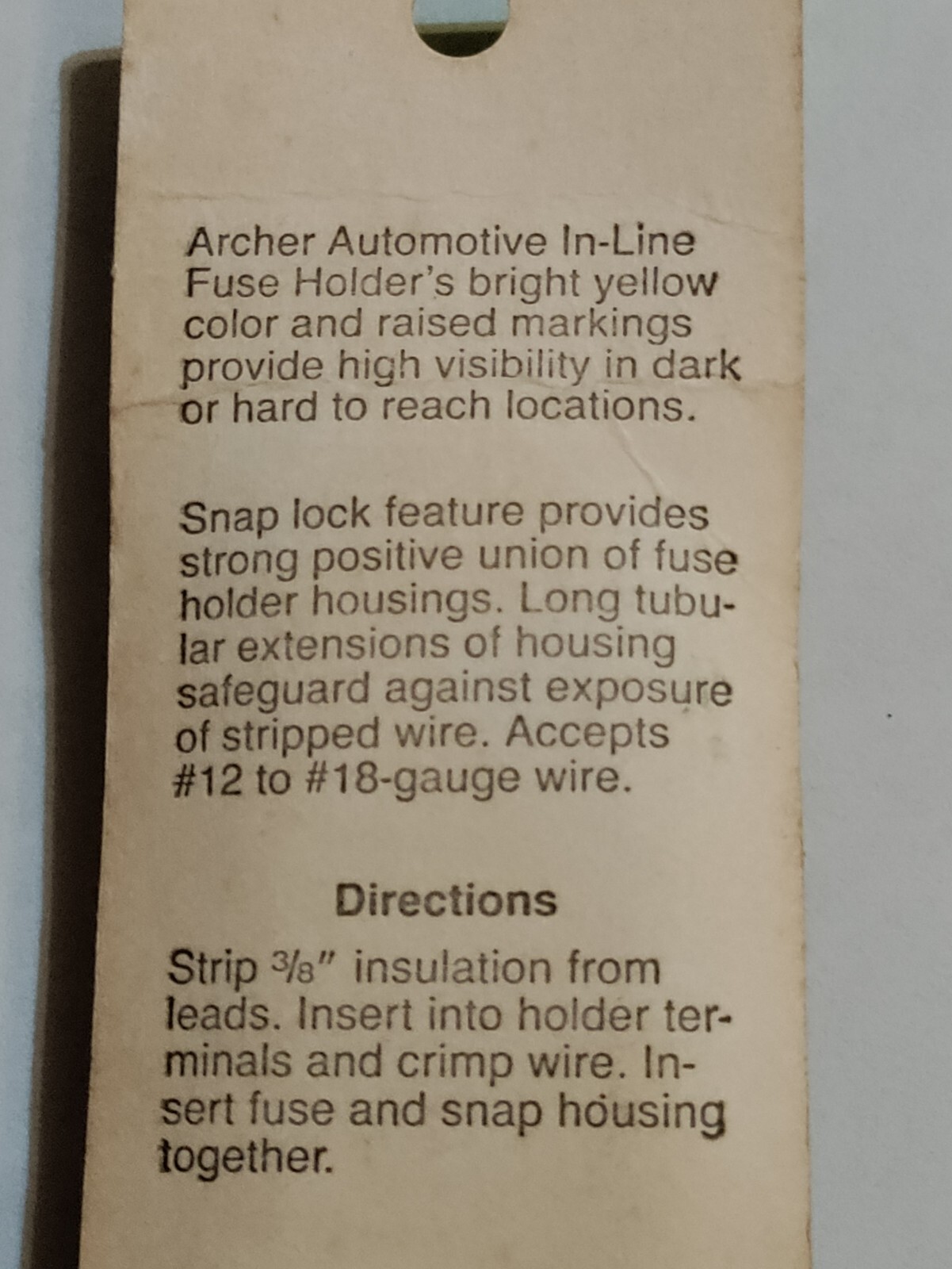 Archer Radio Shack 270-1211 Automotive In-Line Fuse Holder Solderless NOS 2 Pack