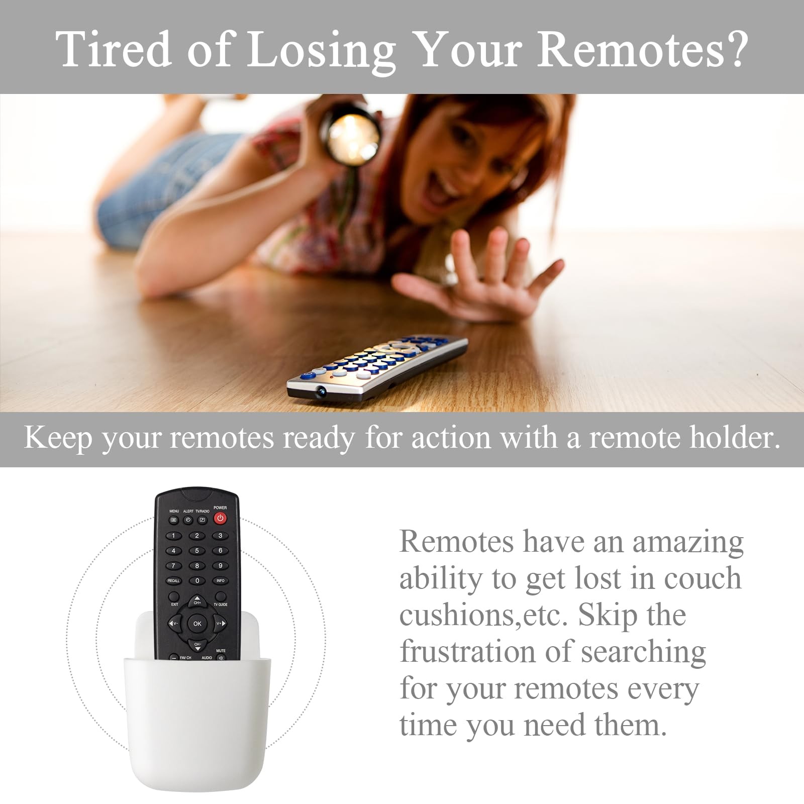 noonebutyou 3 Pcs Remote Control Holder Wall Mount Self Adhesive White