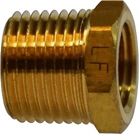 Midland Industries 28110LF Brass Hex Bushing 0.75 x 0.37 inches