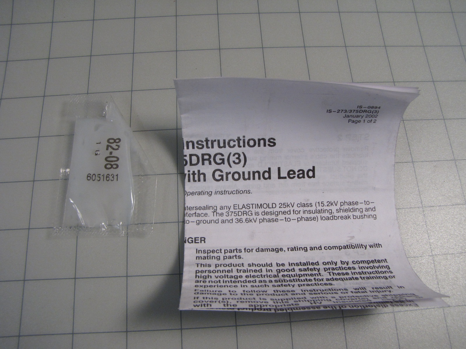 Elastimold Insulated Cap w/ Ground Lead 273DRG3BG / 273DRG 3 Bag NEW