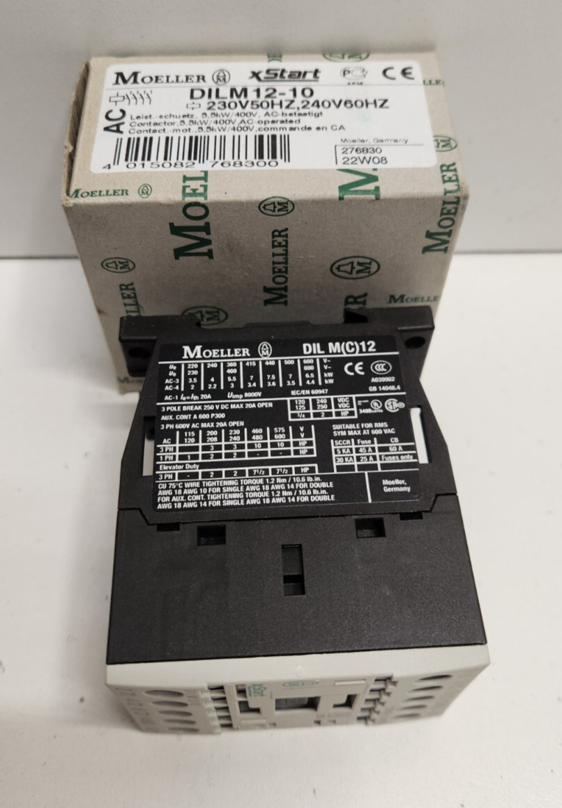 NEW IN BOX! MOELLER 3POLE 1NO 230/240V COIL CONTACTOR DILM12-10(230V50HZ,240V60H