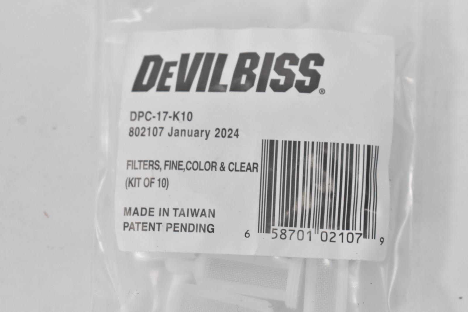 DeVilbiss DEV-DPC17K10 Dekups Fine Filter 300 Micron Color & Clear 10 Pack