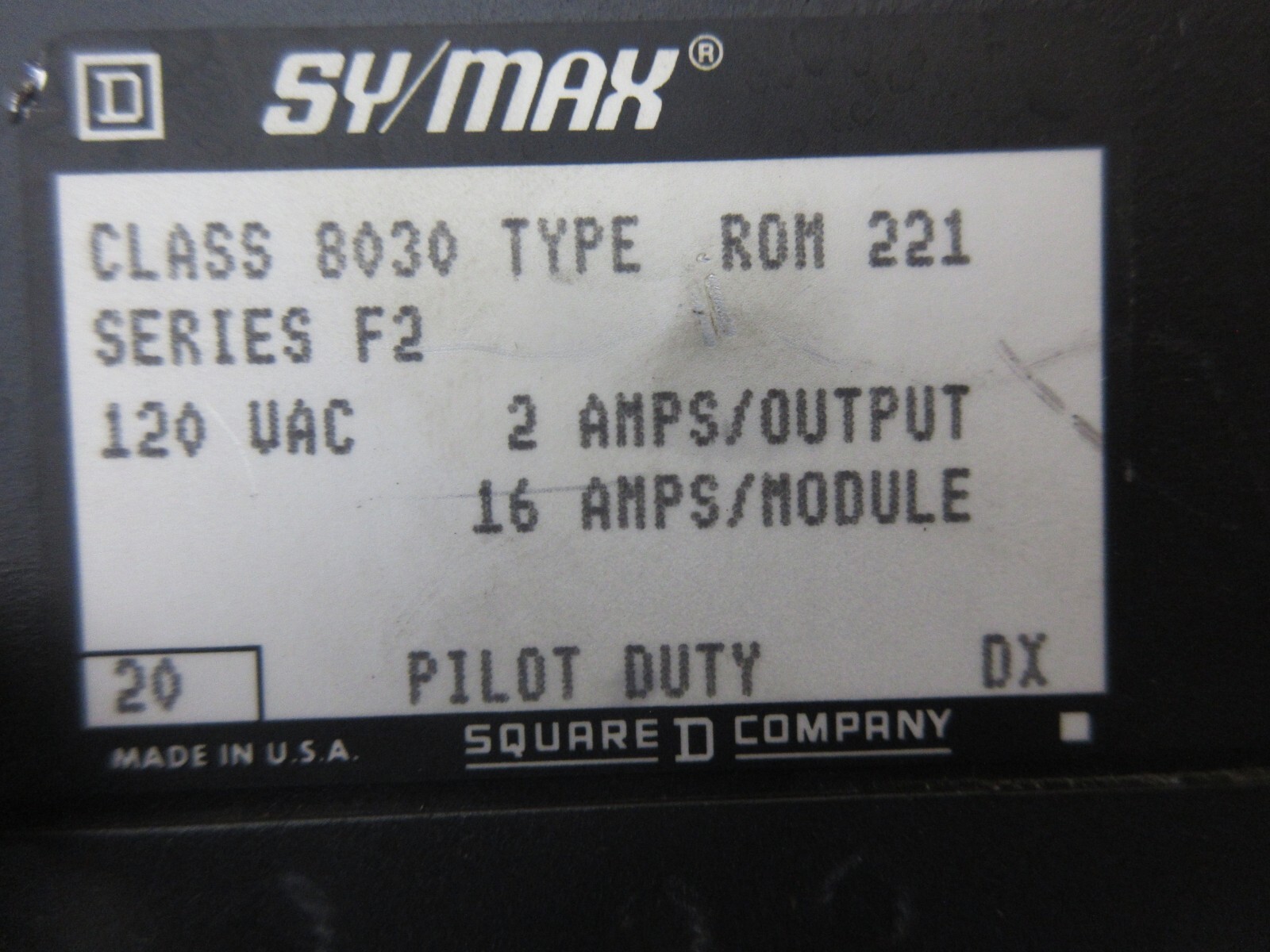 SQUARE D SY/MAX POWER SUPPLY CLASS 8030 ROM 221 F2