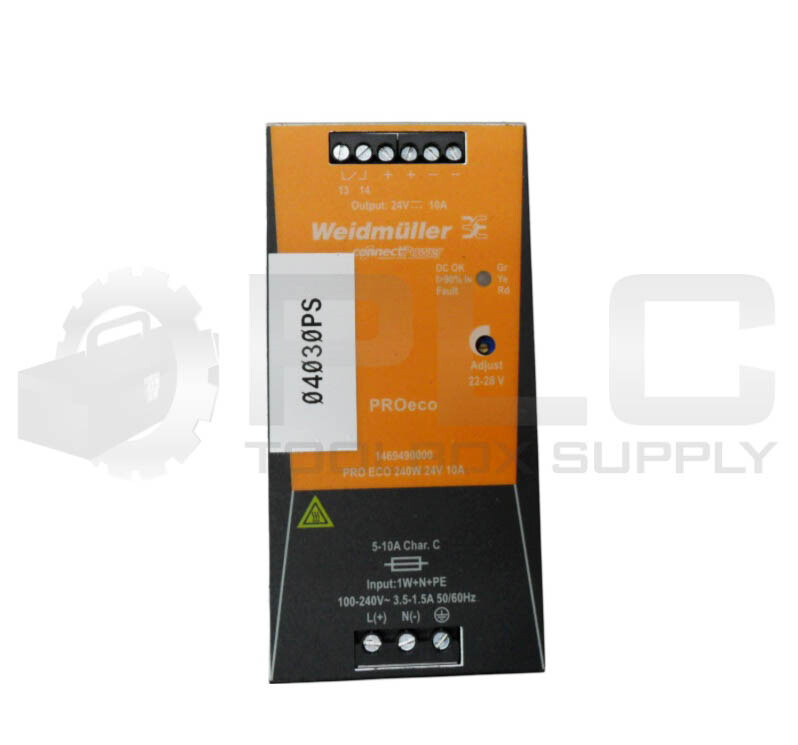 WEIDMULLER 1469490000 DIN-RAIL POWER SUPPLY 100-240V PRO ECO 240W 24V 10A
