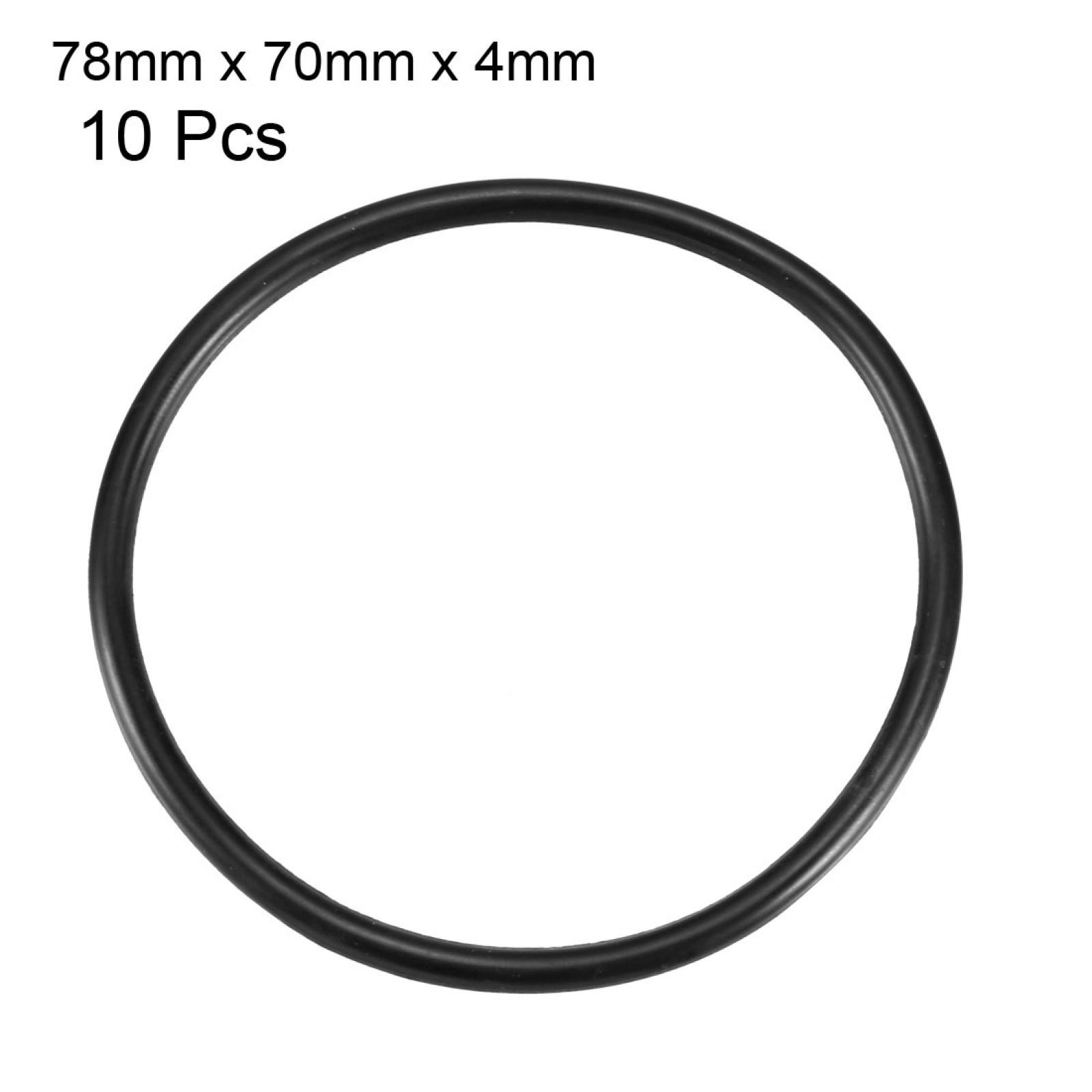 10 x 78mm x 70mm x 4mm Mechanical Rubber O Ring Oil Seal Gaskets Black