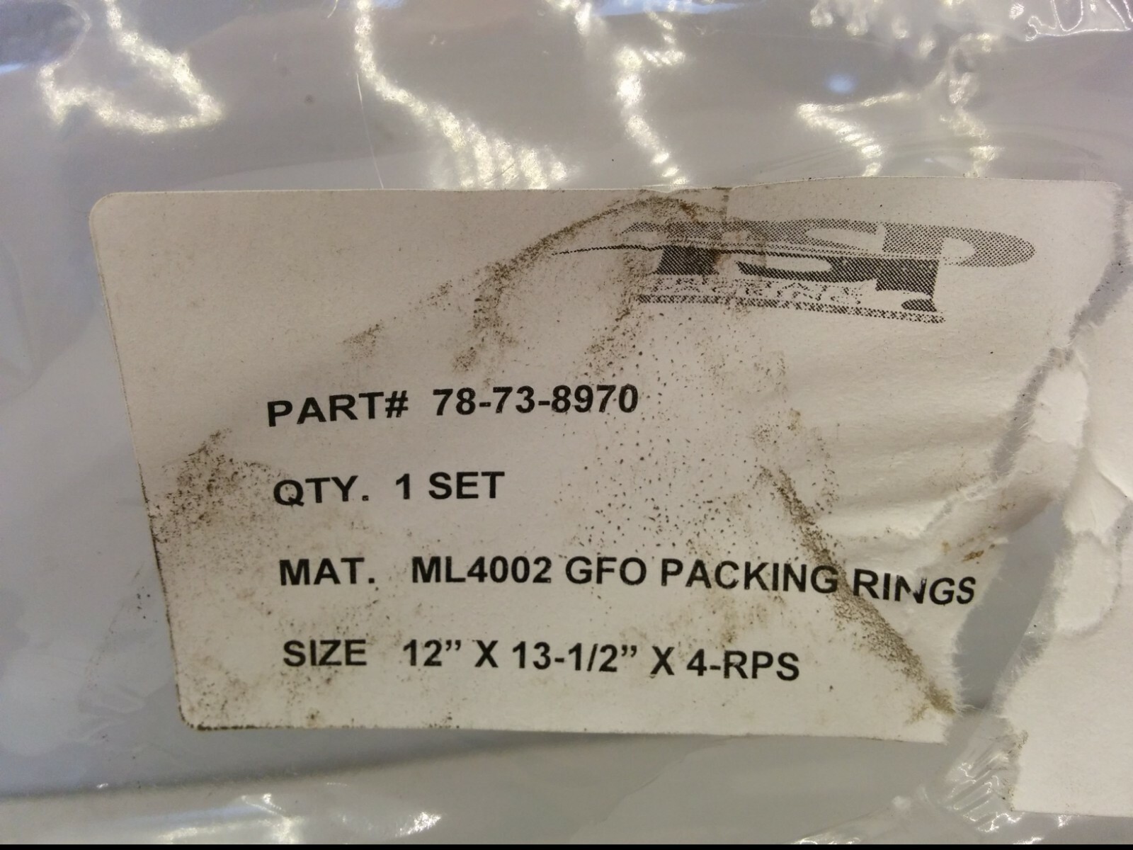 ML4002 GFO PACKING RINGS, SIZE 12″ x 13-1/2″ x 4-RPS, NIB