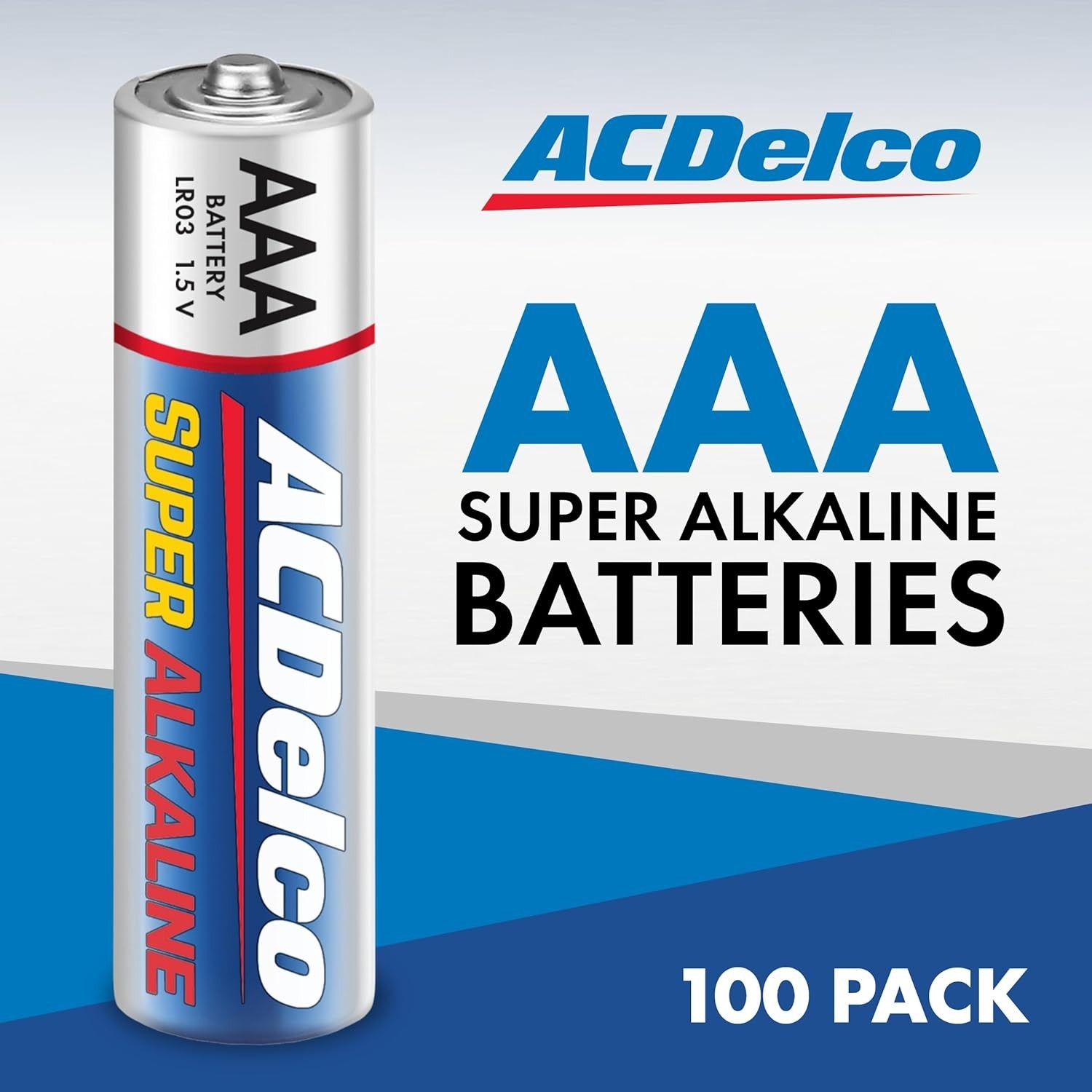 AC Delco 100-Count AAA Super Alkaline Batteries 1.5 Volts Long Lasting