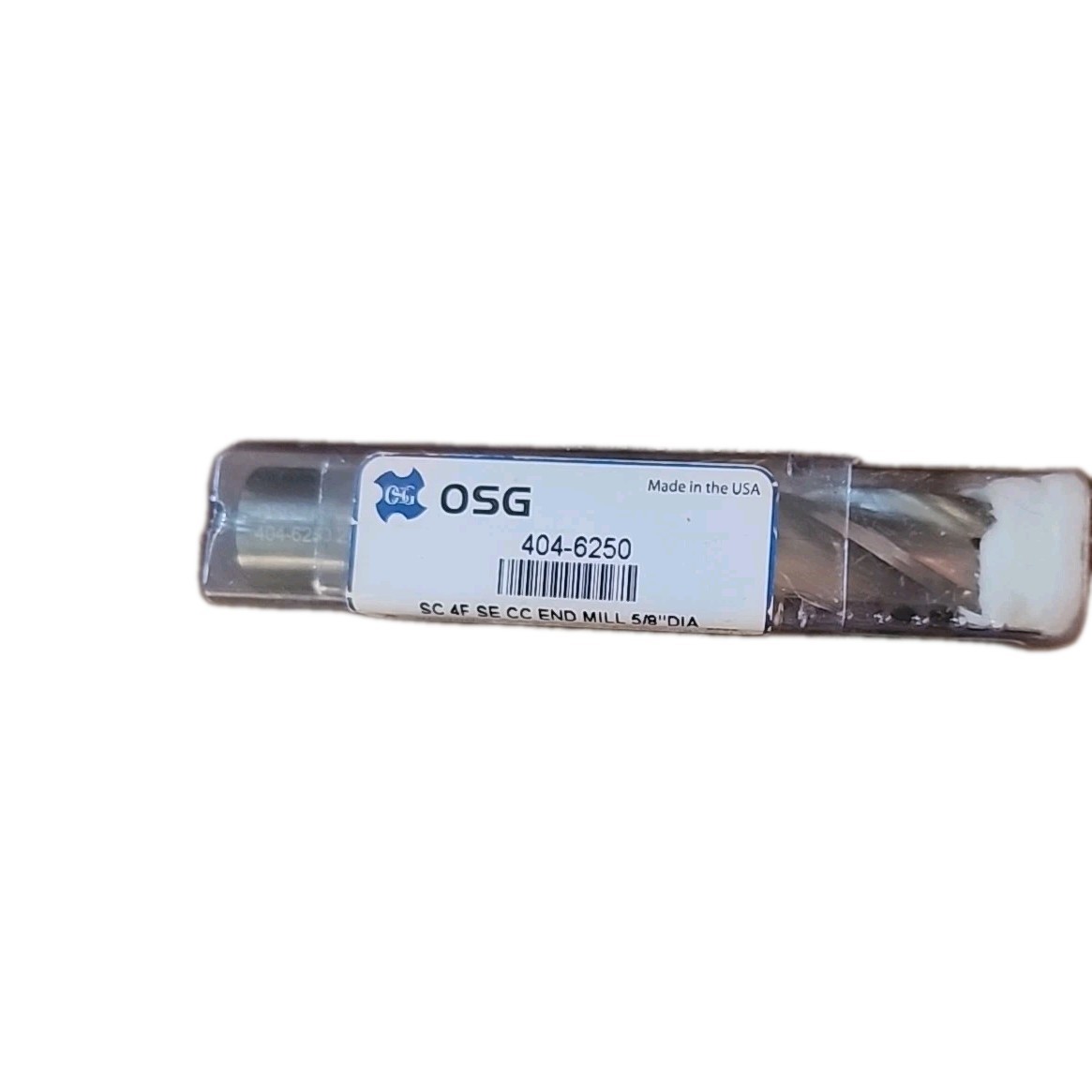 Osg 404-6250 Carbide End Mill,404,5/8 D,1 1/4 Cut L Brand New Quick Ship