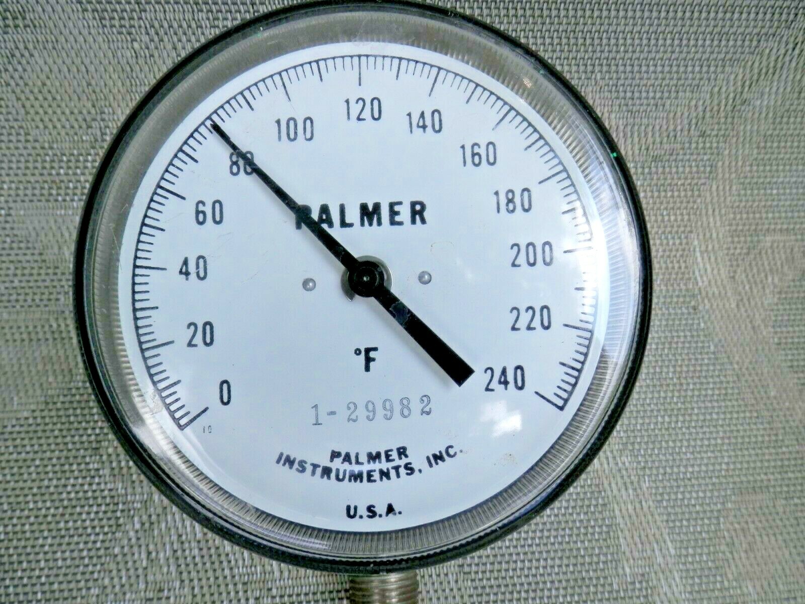 Palmer Industrial Temperature Gauge 0-240F Glass Face 1-29982