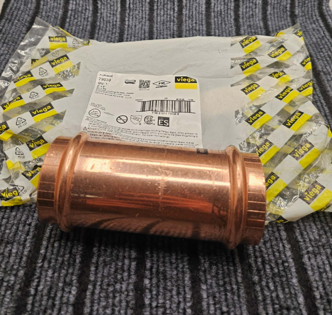 Viega 79030: Propress Extended Coupling No Stop, 2″ X 2″