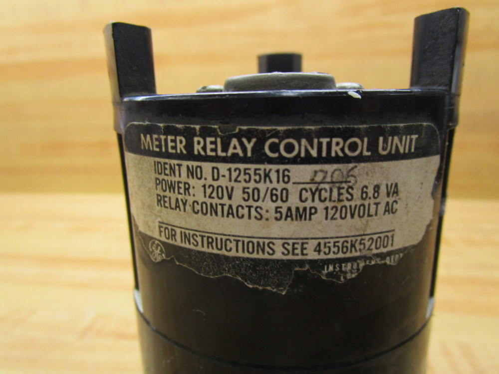 General Electric D-1255K16-705 Meter Relay GE D1255K16705 Missing Screws