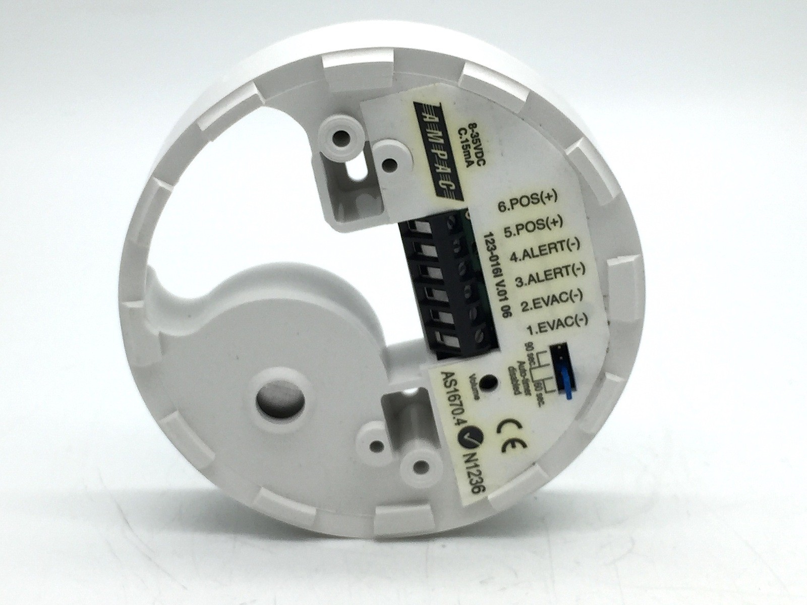 AMPAC 205-0077 Vector Sounder Fire Detection 123-06I V.01/V.02 White