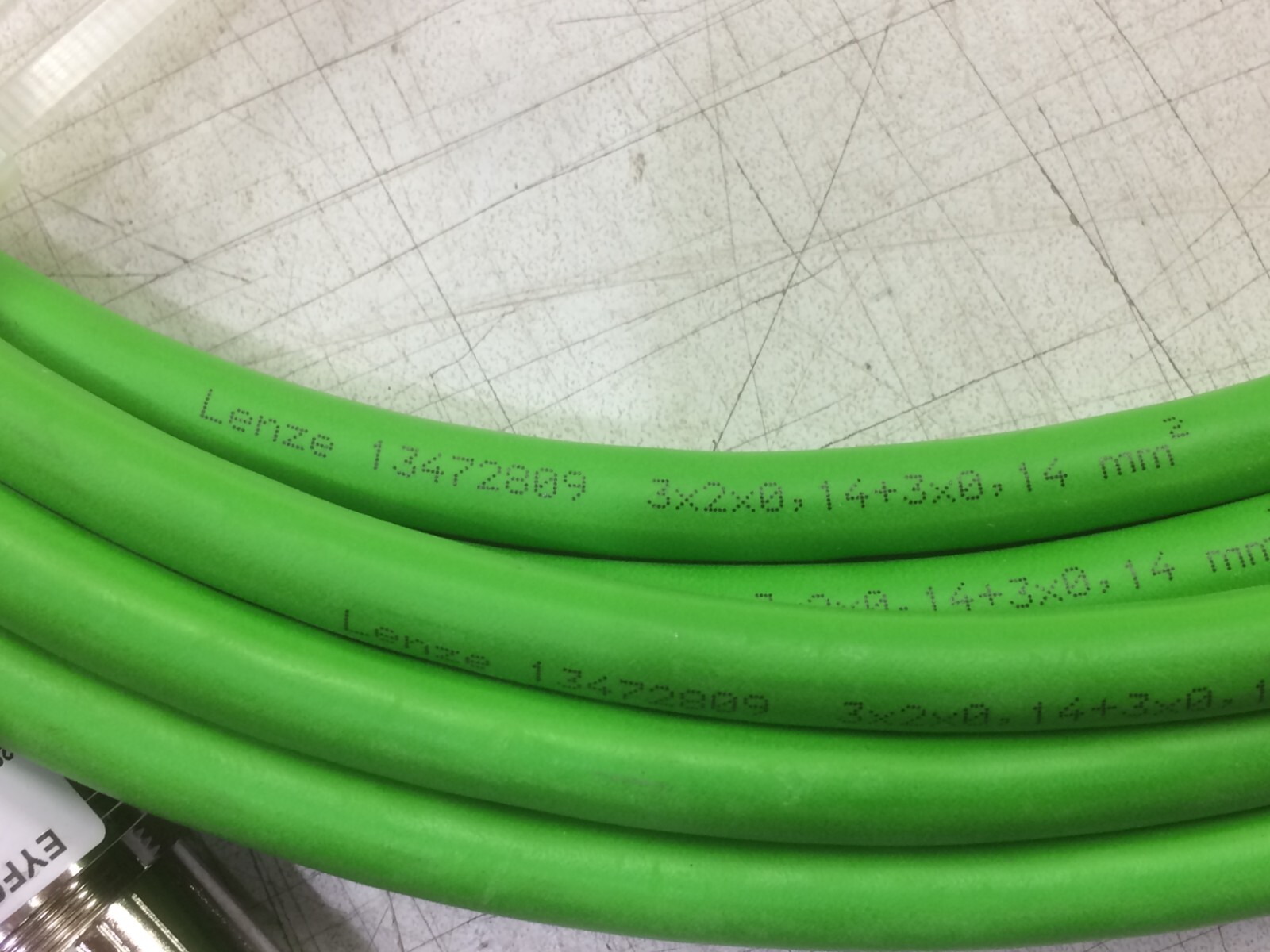 LENZE GREEN L FORCE SERVO EYF CABLE ASSEMBLY 12 PIN 12-PIN 27′ LONG 8.3M