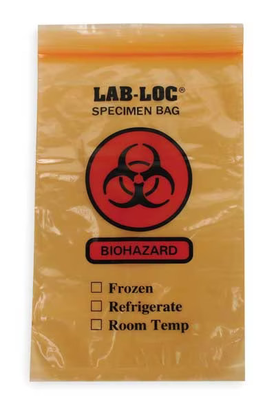 Zoro Select LAB20609OE Specimen Transfer Bag, 9 In. L, PK1000