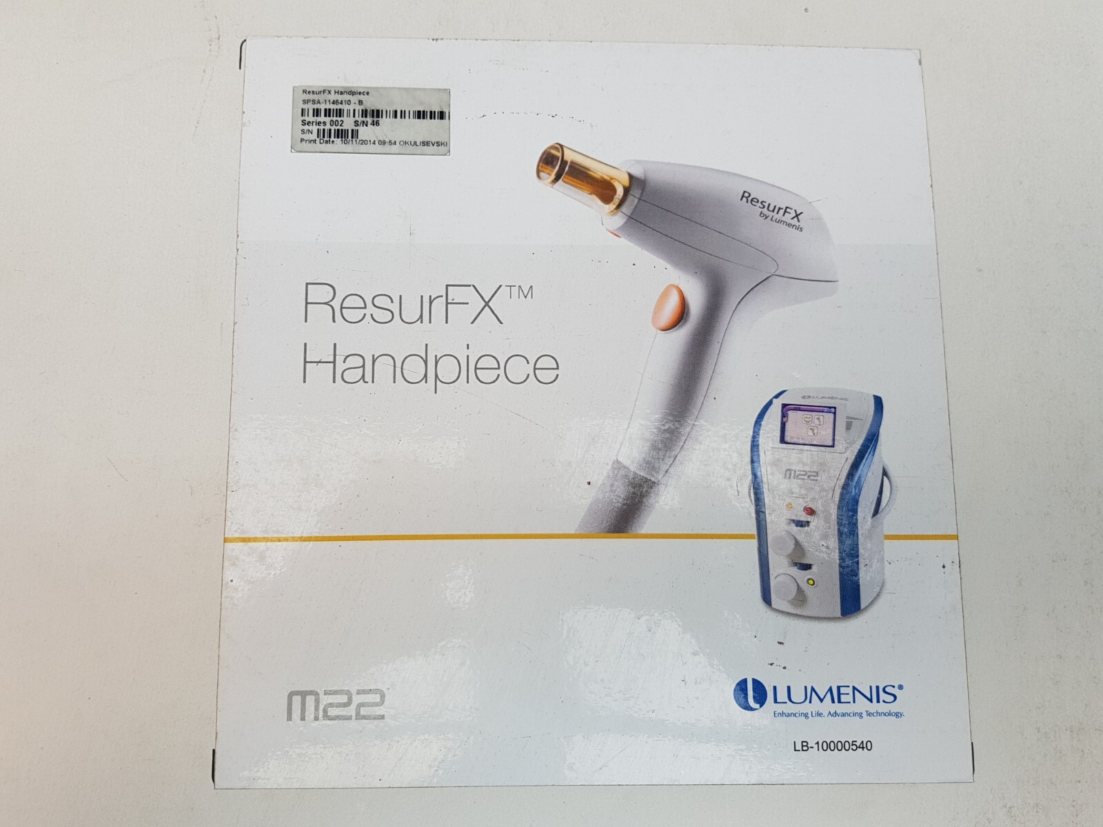 Lumenis ResurFX Handpiece SA-1146410 Series 002, REV. F