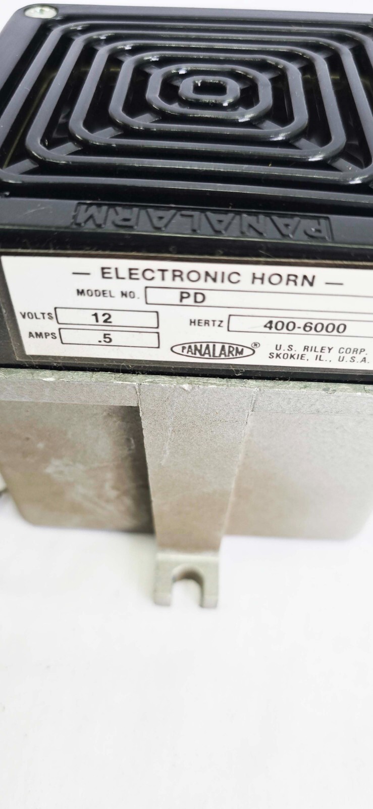 AMETEK PD-12 PANALARM ELECTRONIC HORN 12 VOLTS .5 AMPS, 400-6000 Hz