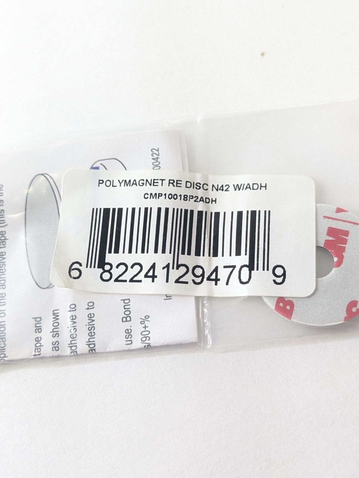 4PCS Mag-Mate Disc Magnet, 38.4lb Pull, Adhesive Back, Nickel Plated, 1″, N42