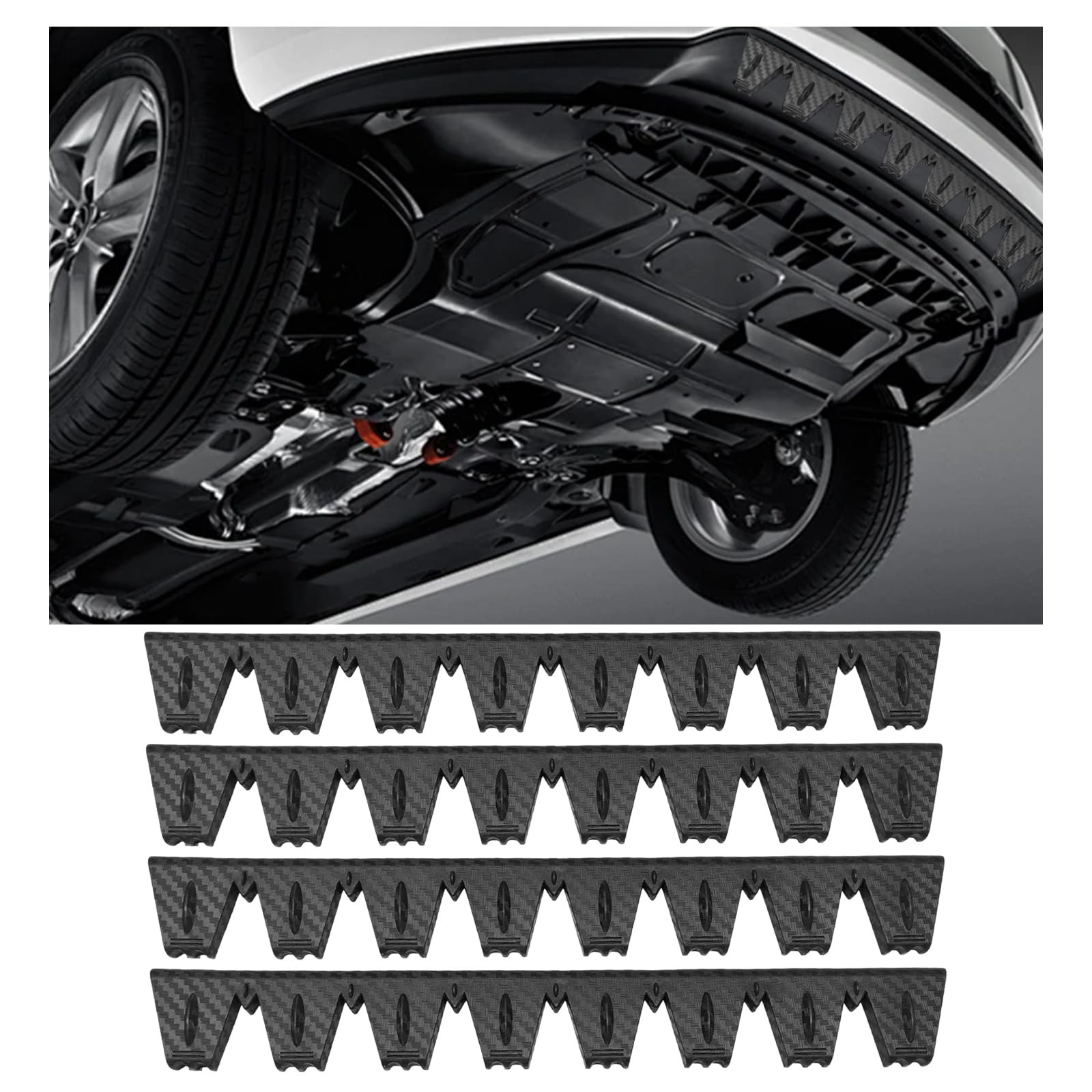 Gdnecad 4 PCS Bumper Scrape Guard for Cars, Anti-Scratch Carbon Fiber Auto Fr…