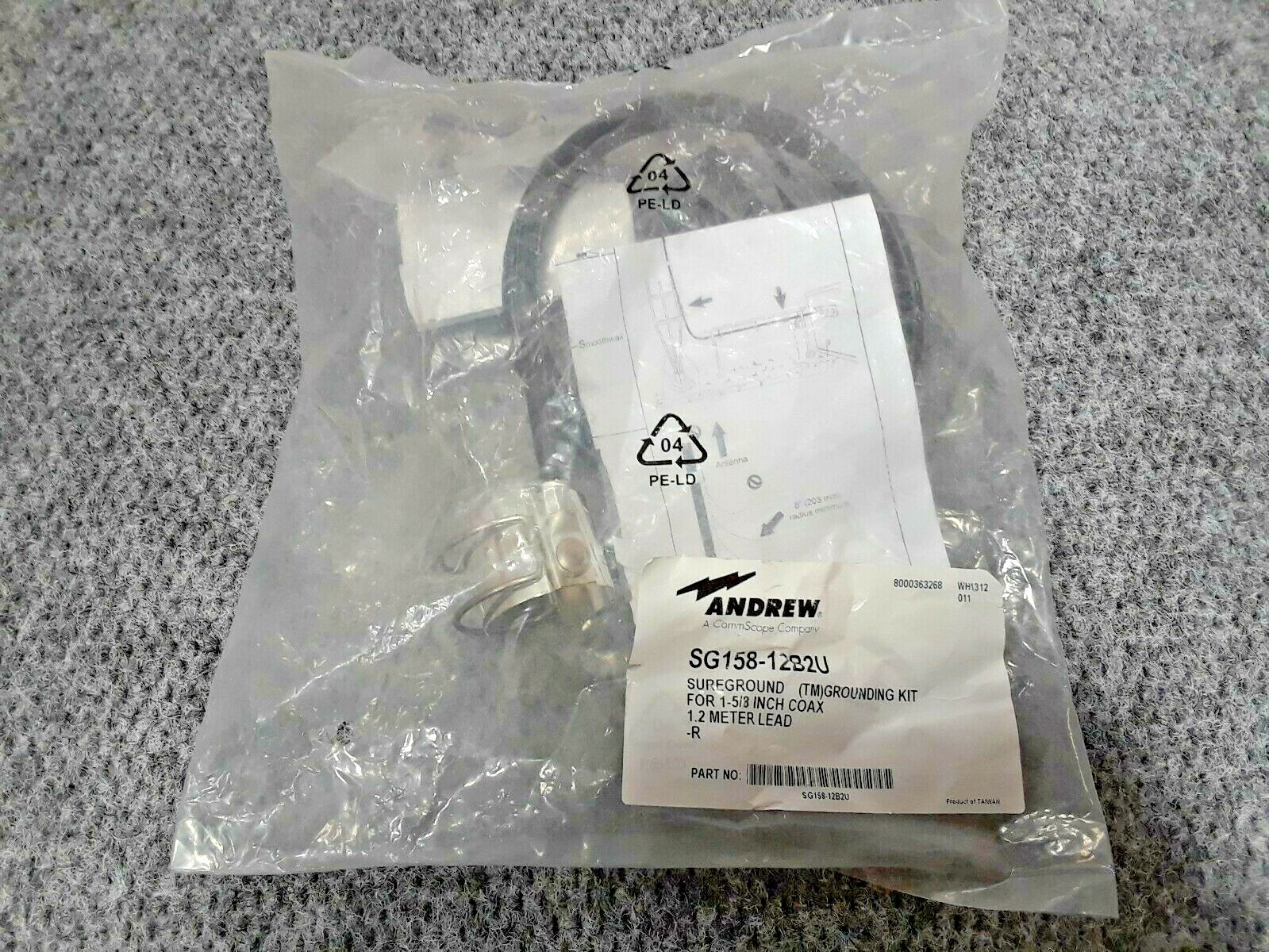 🟠ANDREW GROUNDING KIT, SG158-12B2U PESSCO IS OFFERING 1 UNUSED R010721-16-18 🗽