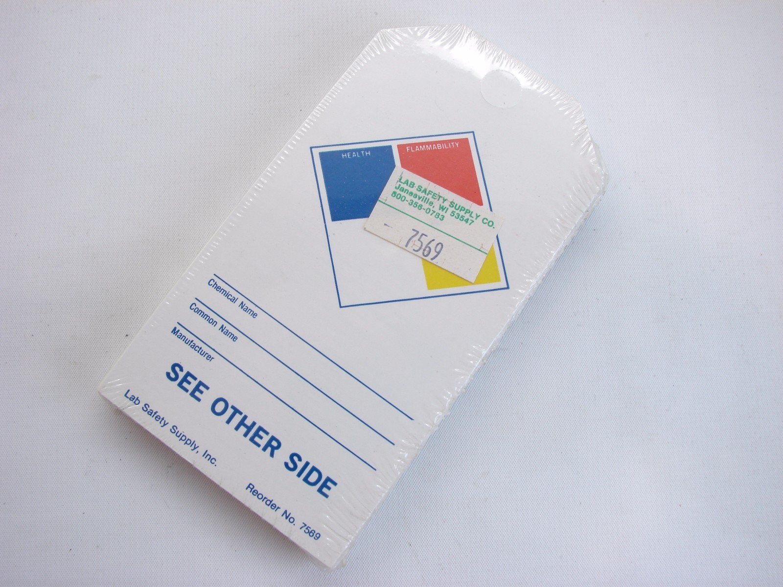 Lab Safety Supply 7569 Hazardous Chemical Legend Tags NEW PACK OF 50 T26
