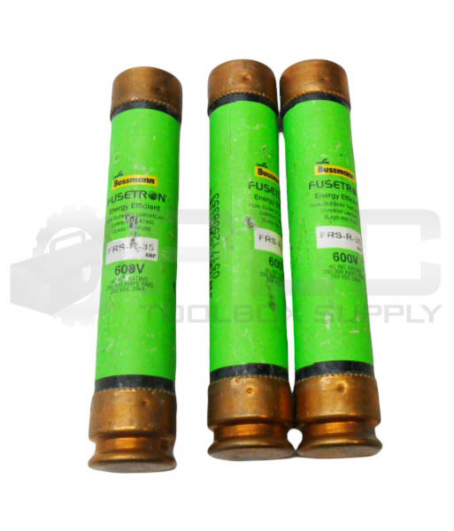 LOT OF 3 BUSSMANN FRS-R-35 ENERGY EFFICIENT FUSE 35A 600VAC 250VDC