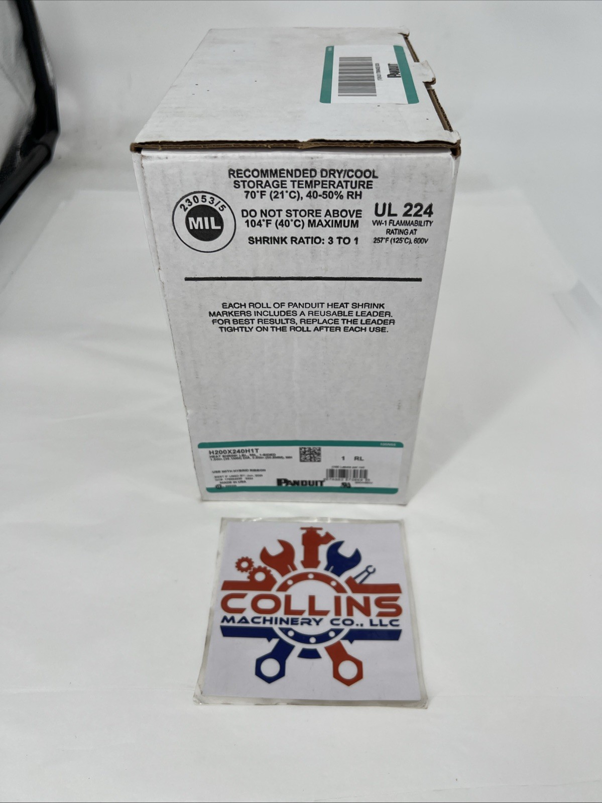 Panduit H200X240H1T Heat Shrink Labels, 1.5 in By 2 in, 1-sided, 92 Labels