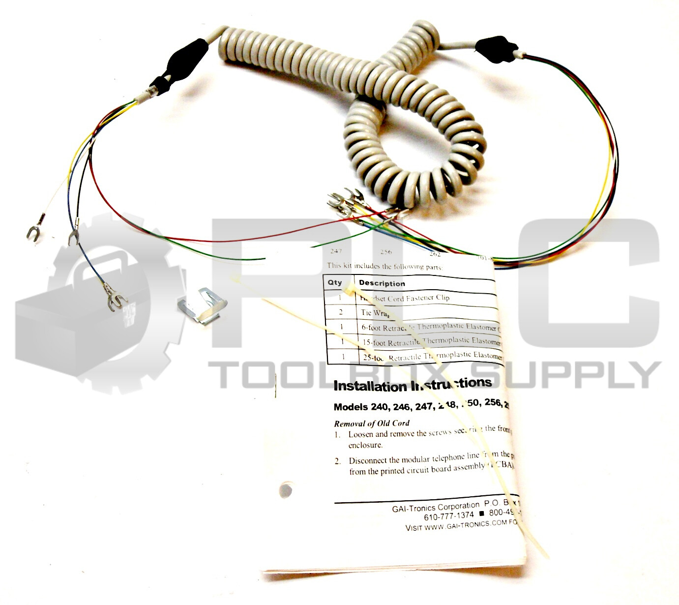 NEW GAI TRONICS 12514-004 CORD REPLACEMENT KIT THERMOPLASTIC ELASTOMER