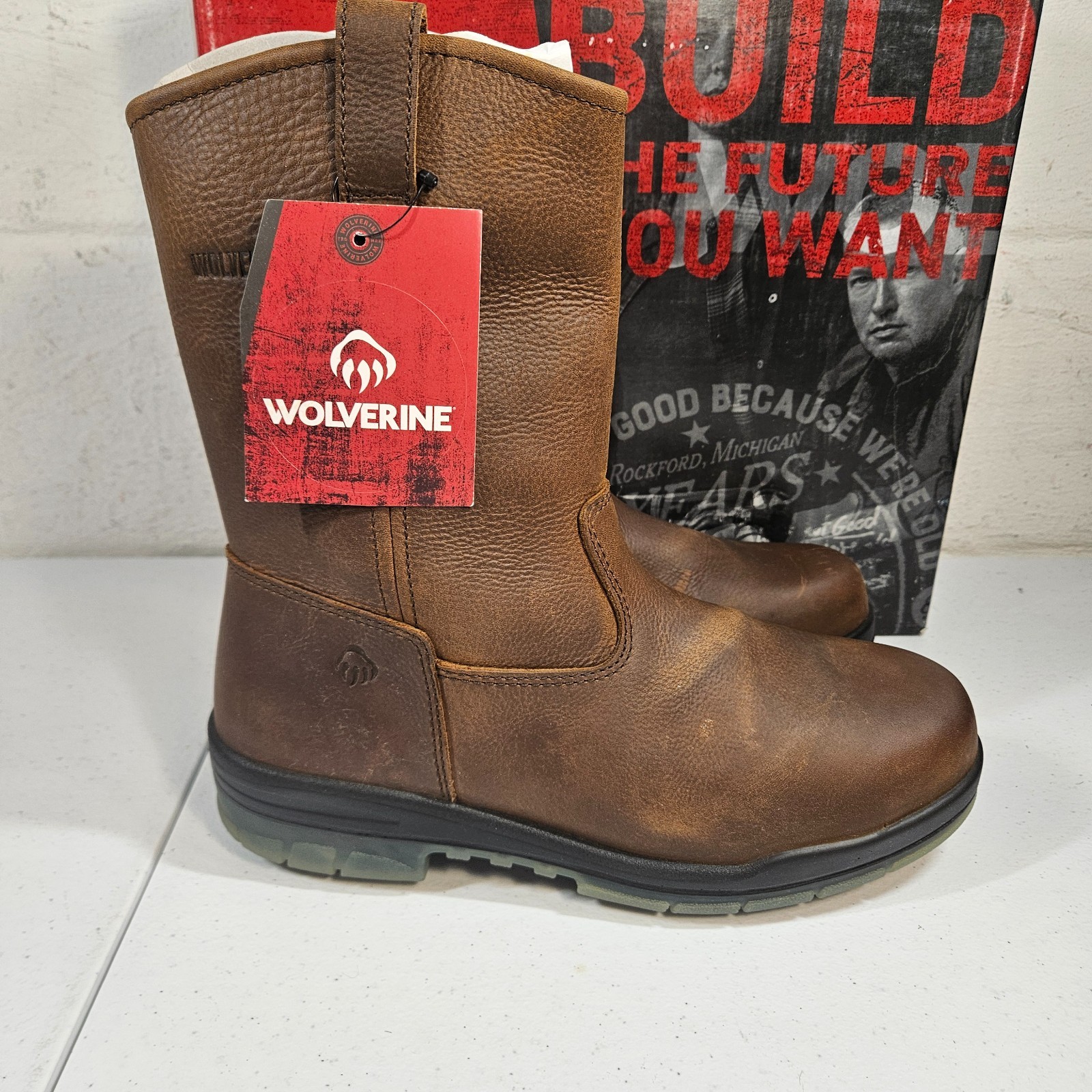 Wolverine Men’s Steel Toe W03258 DuraShocks Wellington Stone 8.5 M New