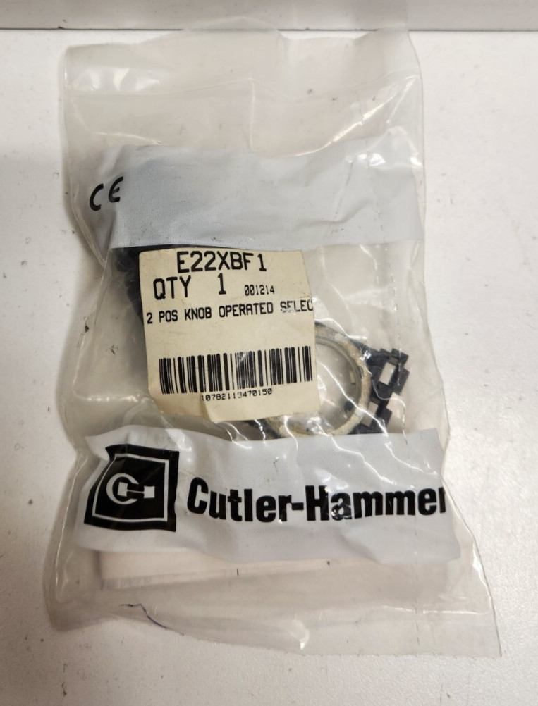 NEW IN BAG! CUTLER-HAMMER 2-POSITION BLACK SELECTOR SWITCH KNOB E22XBF1