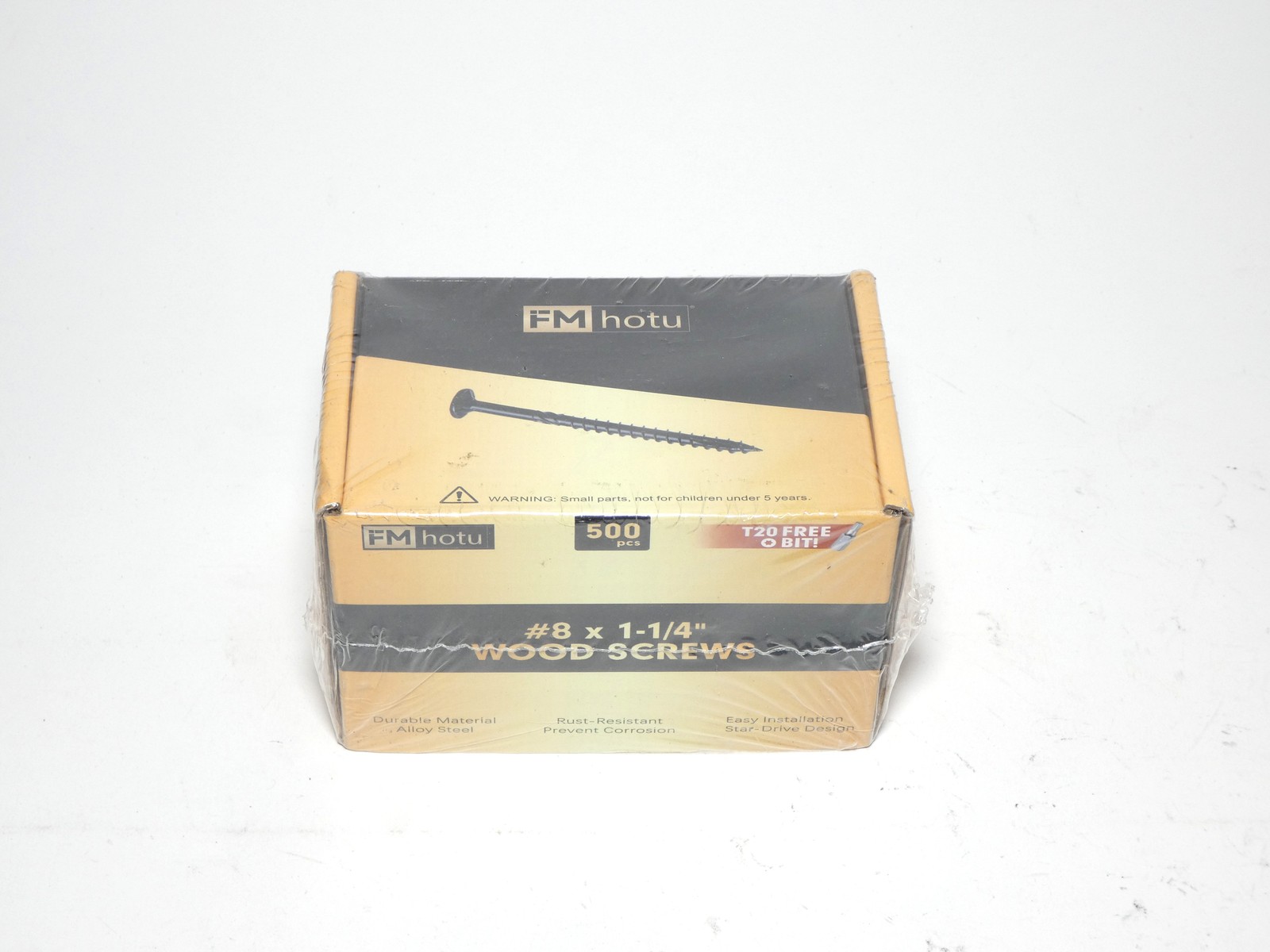 *Box of 500* FM hotu X004JR4TFX Heavy-Duty Wood Screws 8 x 1-1/4″ – NEW Surplus!