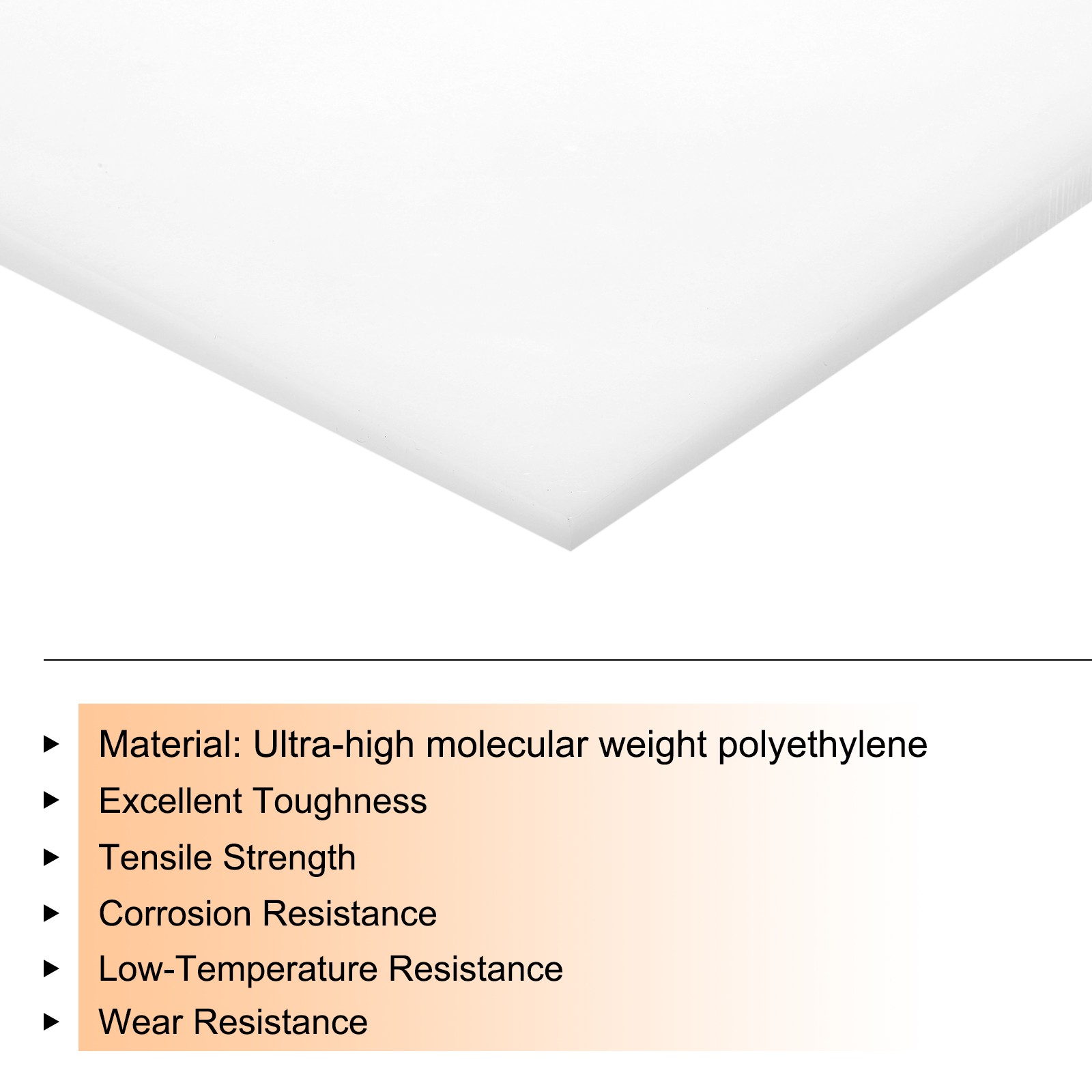 UHMW Ultra High Molecular Weight Polyethylene Sheet, 1/16″ Thick 6″x8” White
