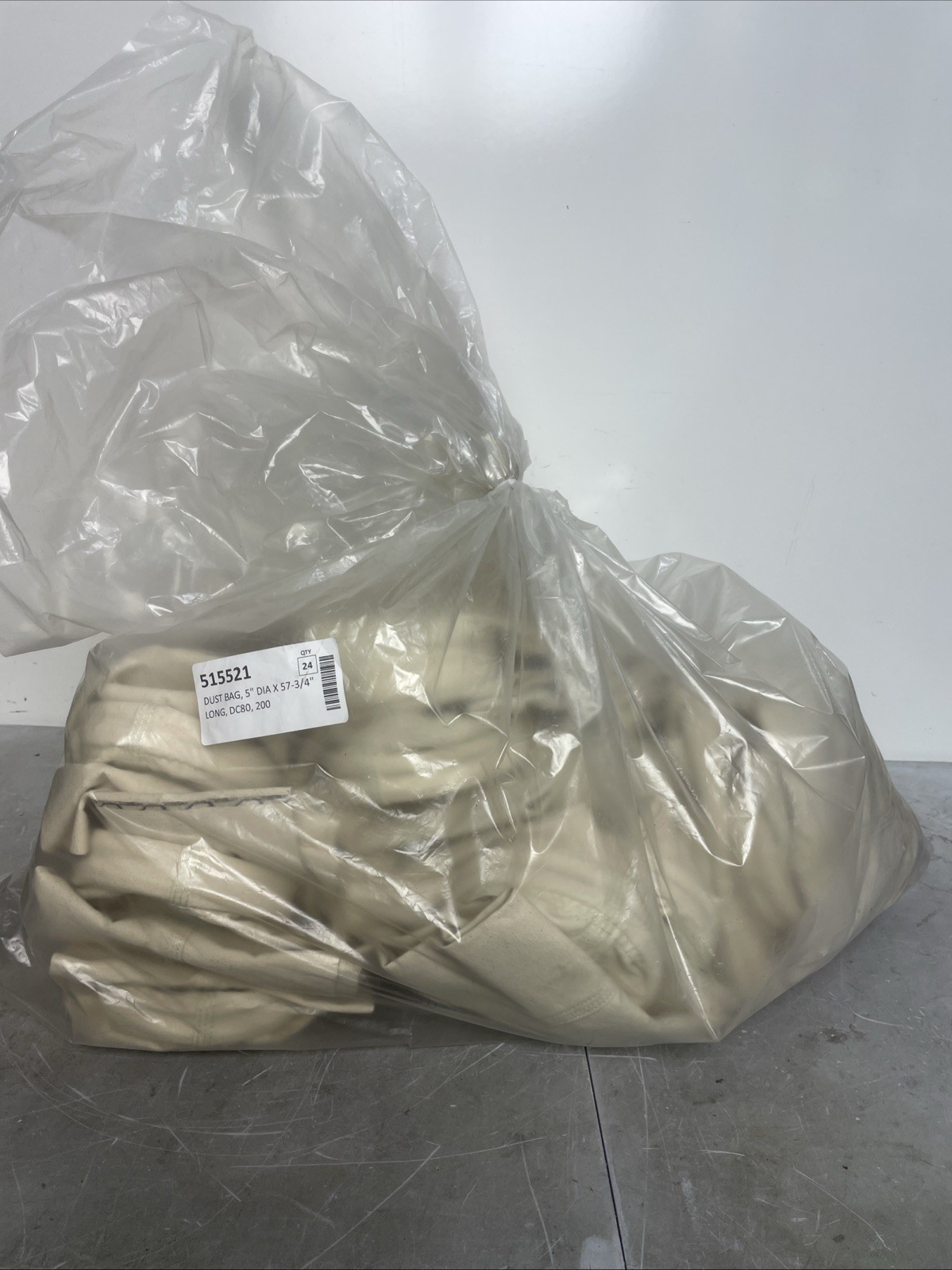 empire 515521 dust bag 5” dia x 57-3/4” long, DC80, 200. lot of 24
