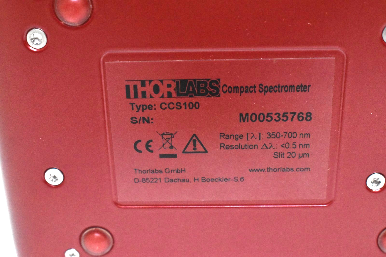 ThorLabs Compact Spectrometer CCS100 New