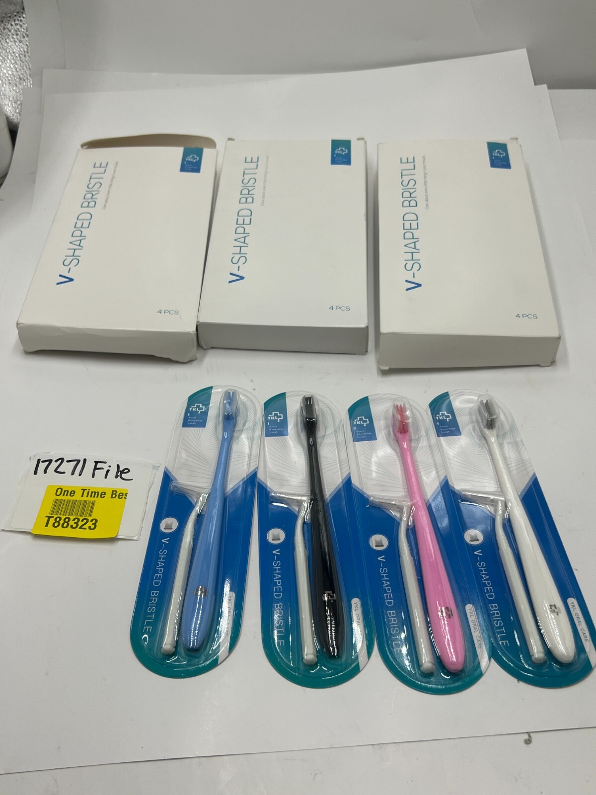 (QTY 12) YKL V-Shaped Bristle Oral Care Orthodontic Toothbrush 0.15MM