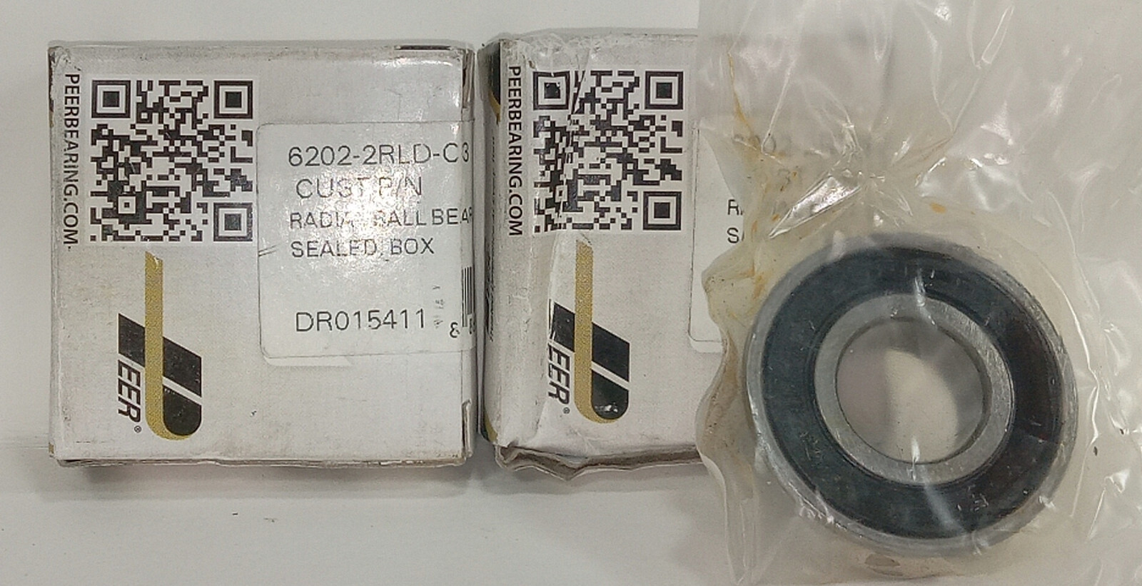 2 NEW PEER 6202-2RLD-C3 RADIAL DEEP GROOVE BALL BEARINGS NIB ***MAKE OFFER***