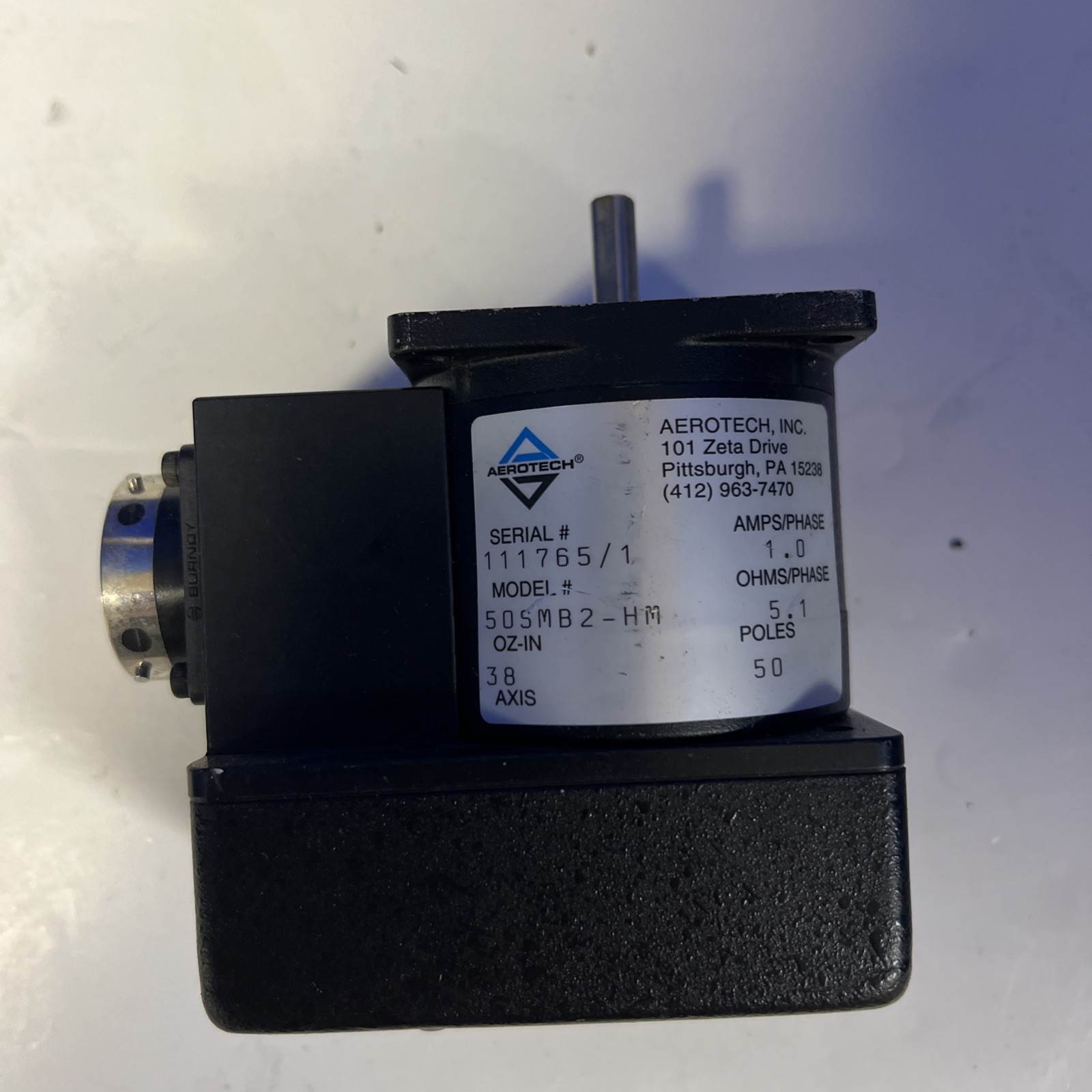 Used AEROTECH LINEAR STAGE STEPPER MOTOR 50SMB2-HM