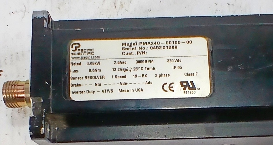 1 USED PACIFIC SCIENTIFIC PMA24C-00100-00 SERVO MOTOR ***MAKE OFFER***