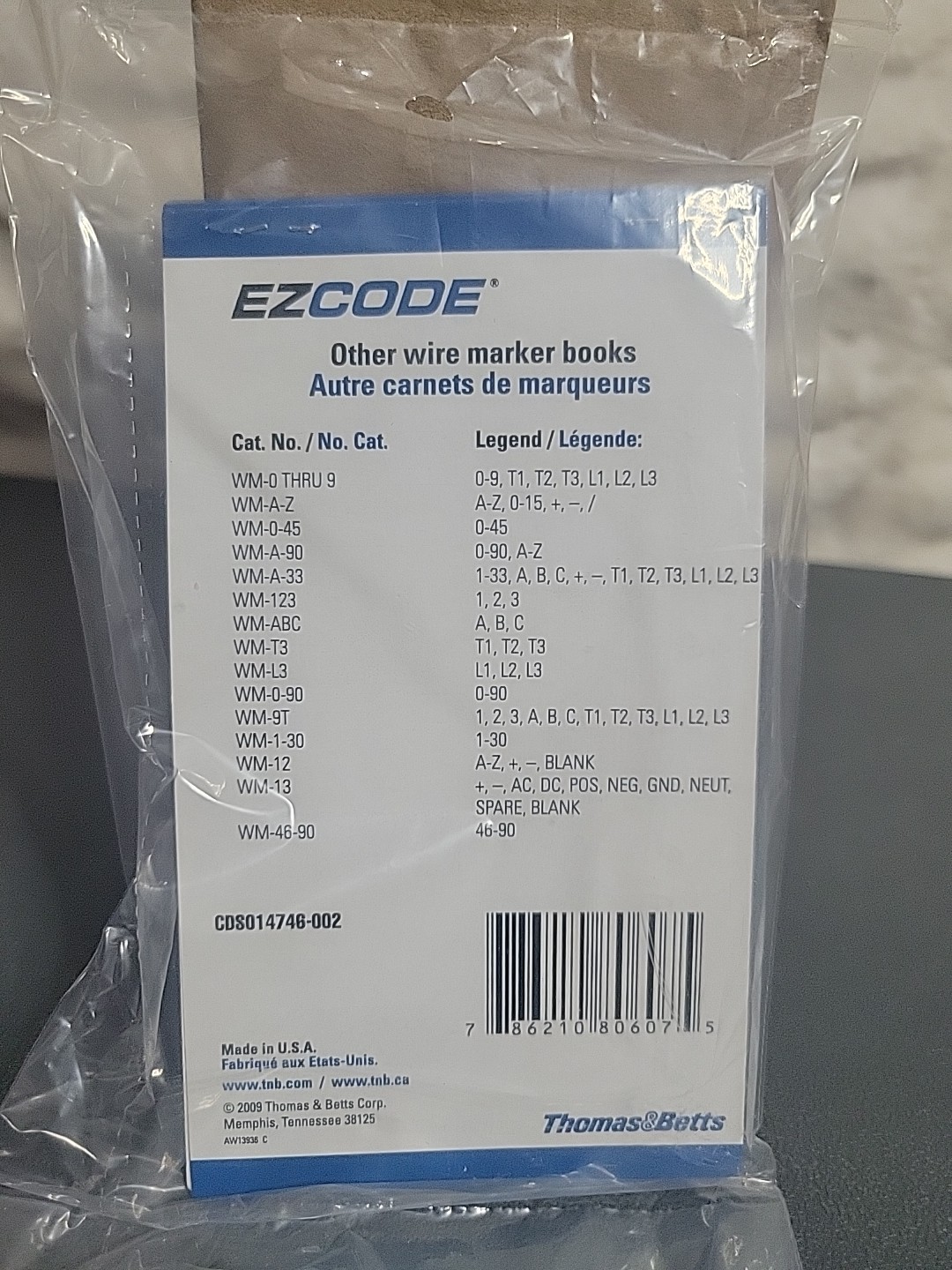 (Lot Of 10) Thomas & Betts WM-0-45 Vinyl Cloth Wire Marker Book 0-45 10 Markers